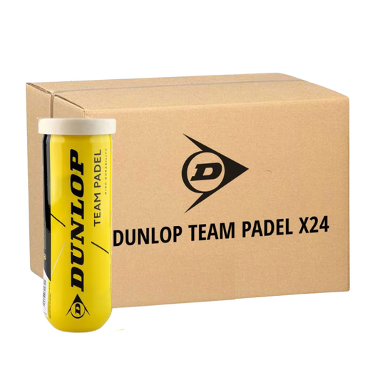 Carton de 24 tubes de 3 balles Dunlop Team Padel