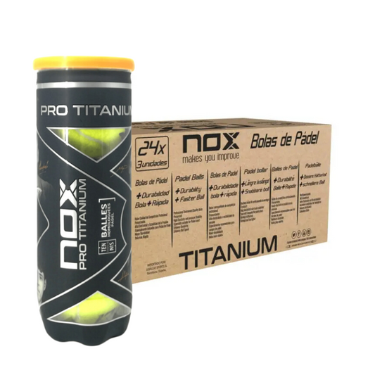 Carton de 24 tubes de balles Nox Titanium Pro x3 balles