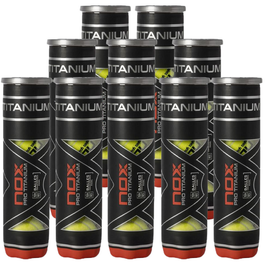 Pack de 10 tubes de balles Nox Titanium Pro x4 balles