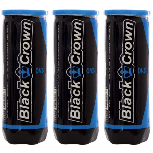Tripack de 3 balles de padel Black Crown One
