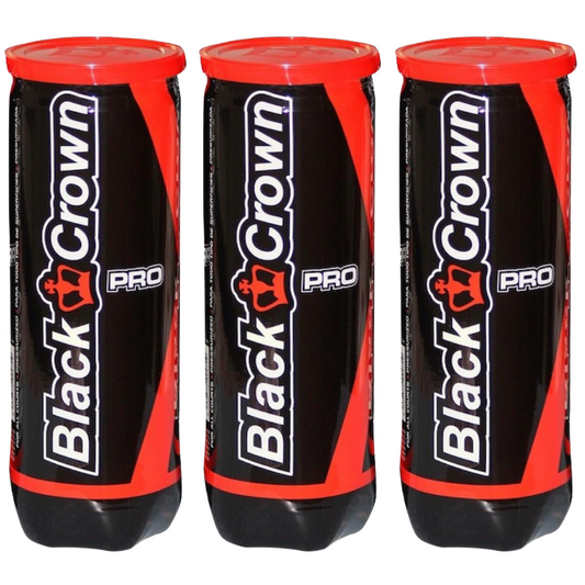 Tripack de 3 balles de padel Black Crown Pro