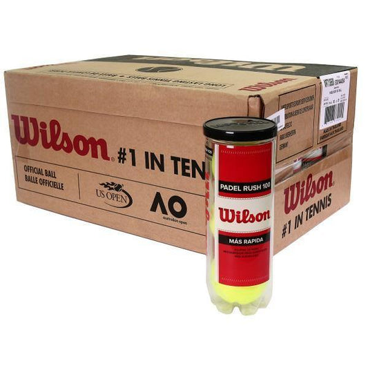 Carton de 24 tubes de 3 balles de padel Wilson Padel Rush 100