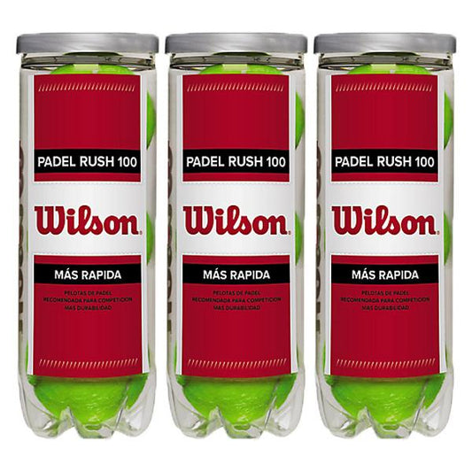 Tripack de 3 balles de padel Wilson Padel Rush 100